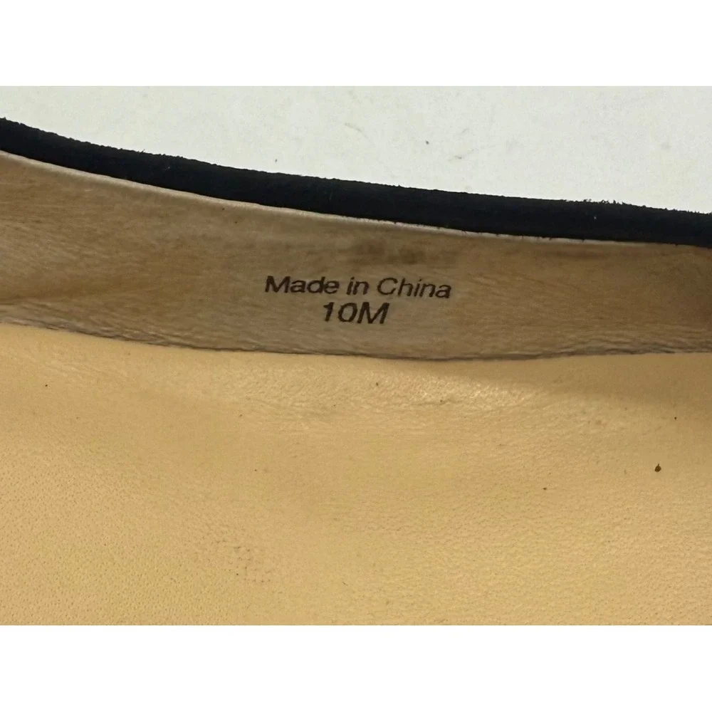 Kate Spade Black Suede Wedge Heels with Patent Bow and Gold Studs - Size‎ 10M
